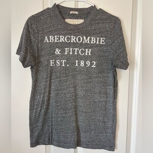 Abercrombie & Fitch Heather Gray Crewneck with White stitched Logo